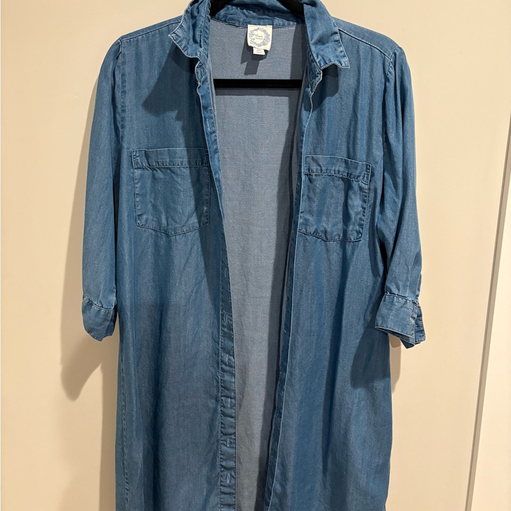 Blue Rain Light Blue Long Button Down Shirt